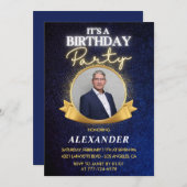 メンスエレガント69th誕生日招待状シック 招待状 (正面/裏面)