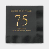 メンスエレガント75th誕生日パーティー 箔ナプキン (正面)