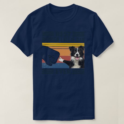 メンスコリー最高の縁どパパエバーおもしろい犬ラバー Tシャツ (デザイン正面)