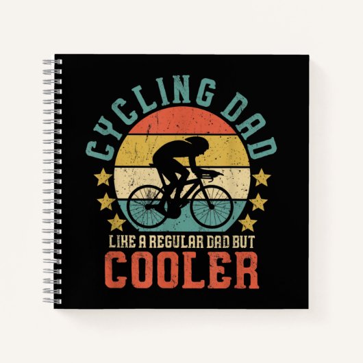 メンスサイクリングパパバイクライダー&サイクリスト父の日 ノートブック (正面)