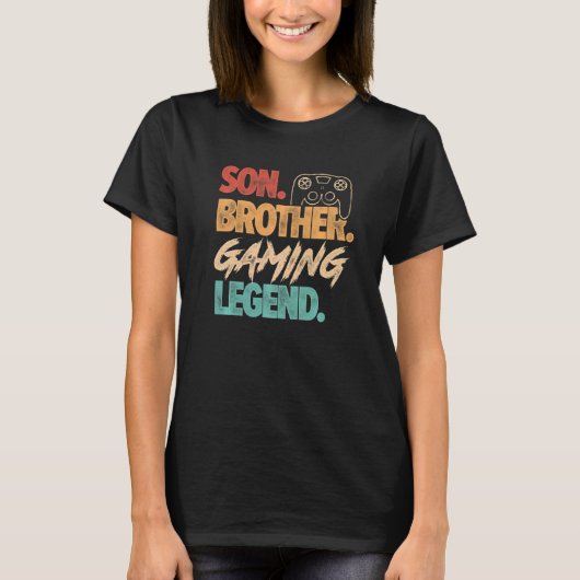 メンスソンブラザーゲームレジェンドビデオゲームプレーヤーN Tシャツ (正面)