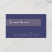 メンスタイルプレーンデザインミニマリストパープルフィアレス 名刺 (裏面)