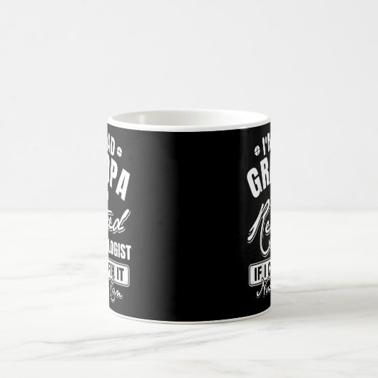 メンスパパのじいちゃんと放射退職した線技師 コーヒーマグカップ (中央)