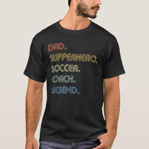 メンスパパスーパーヒーローサッカーコーチレジェンドおもしろい Tシャツ