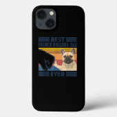 メンスブルドッ最高のフランスのグパパエバーおもしろい犬ラバー  Case-Mate iPhoneケース (裏面)