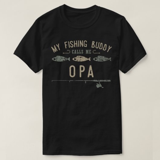 メンスマイ魚釣り仲間がオパカワイ父のト Tシャツ (デザイン正面)
