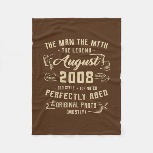 メンスマン神話伝説威厳がある2008 14誕生日 フリースブランケット (正面)
