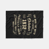 メンスマン神話伝説1932年10月90日誕生日 フリースブランケット (正面(横))