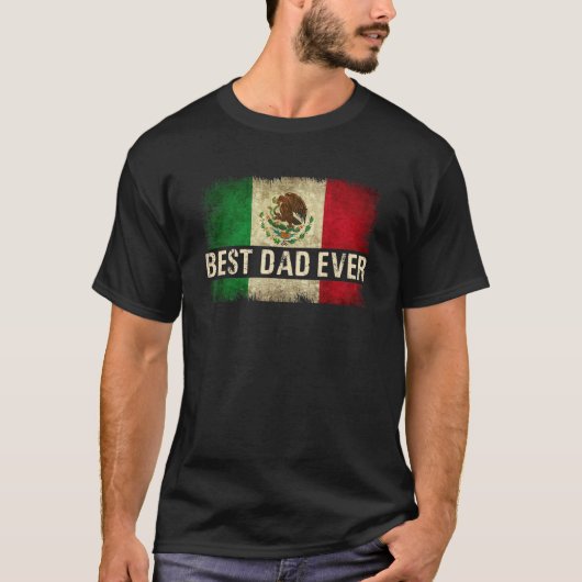 メンスメ最高のキシコパパエンバーメキシコ国旗のプライドの砦 Tシャツ (正面)
