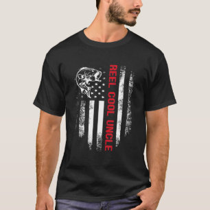 メンスリーカッコいいルアンクルアメリカ国旗魚釣り父 Tシャツ