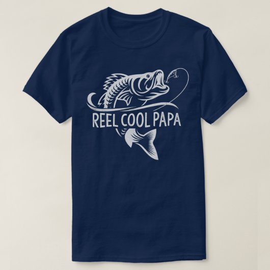 メンスリールパパカッコいい魚釣りパパギフ父のト Tシャツ (デザイン正面)
