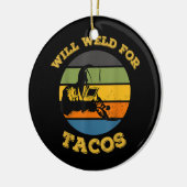 メンスレトロがタコス溶接機に溶おもしろい接 セラミックオーナメント (左)