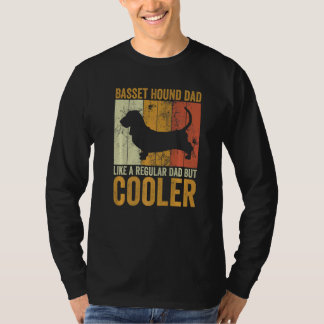メンスレトロファーザーズデイバスセットハウンドパパ犬のオーナー Tシャツ