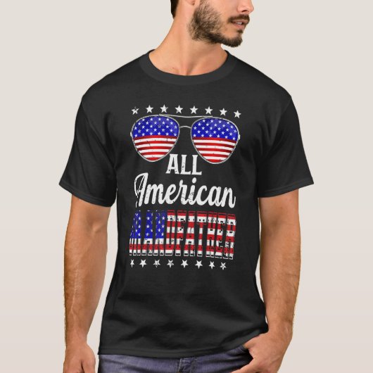 メンスレトロ父の日オールアメリカン祖父U Tシャツ (正面)
