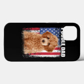 メンスヴィンテージアメリカ国旗のプードルパパ犬の贈り物 Case-Mate iPhoneケース (裏面 (横))