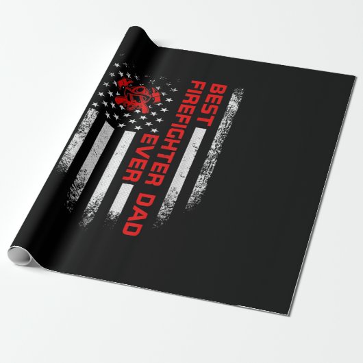 メンスヴィンテージアメリカ国旗最高のの消防士 ラッピングペーパー (アンロールド)