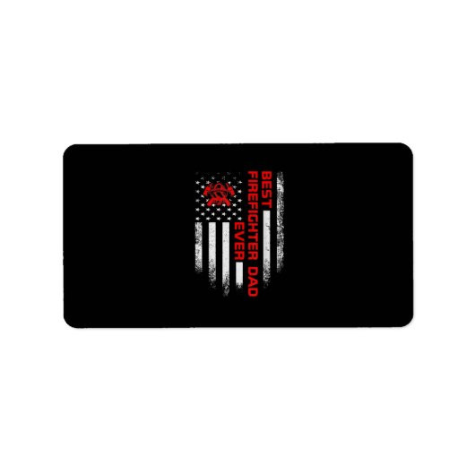 メンスヴィンテージアメリカ国旗最高のの消防士 ラベル (正面)