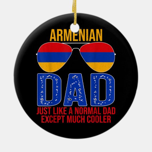 メンスヴィンテージアルメニアパパアルメニア国旗のサングラス セラミックオーナメント (裏面)