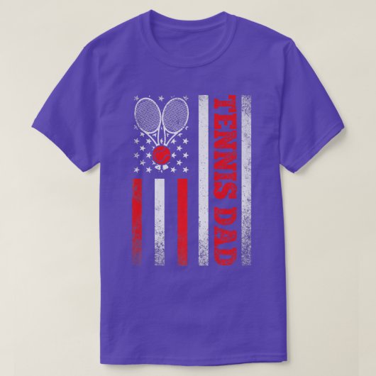 メンスヴィンテージテニスパパアメリカンフラッグスポーツファーザー Tシャツ (デザイン正面)