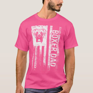 メンスヴィンテージボクサーパパアメリカ国旗ボクサードッグパパ Tシャツ