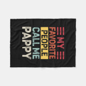 メンスヴィンテージマお気に入りのイピープルコールパパイパパ フリースブランケット (正面(横))