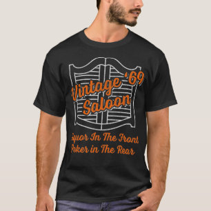 メンスヴィンテージ69サロンリキュールインザフロントトランプのポーカ Tシャツ