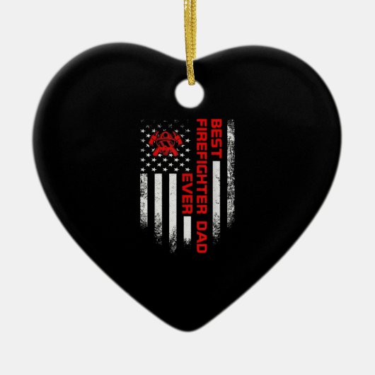 メンスヴィンテージUSAアメリカ国旗消防最高の士 セラミックオーナメント (正面)