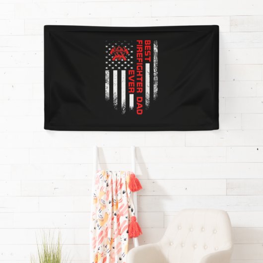 メンスヴィンテージUSAアメリカ国旗消防最高の士 横断幕 (インサイチュ)