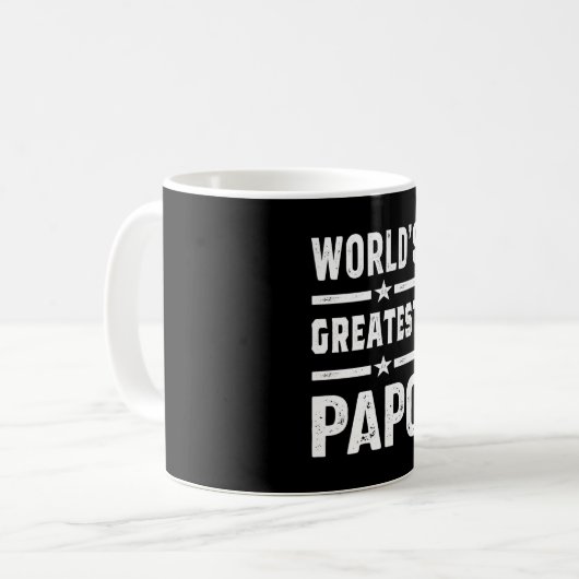 メンス世界一のおもしろいパポ – 父の日 コーヒーマグカップ (正面左)