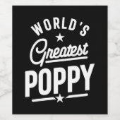 . .メンス世界一のケシのお父さんの日の贈り物 ワインラベル (シングルラベル)