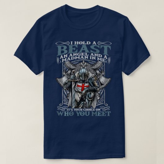 メンス中世の十字軍の騎士テンプルの衣装Chri Tシャツ (デザイン正面)