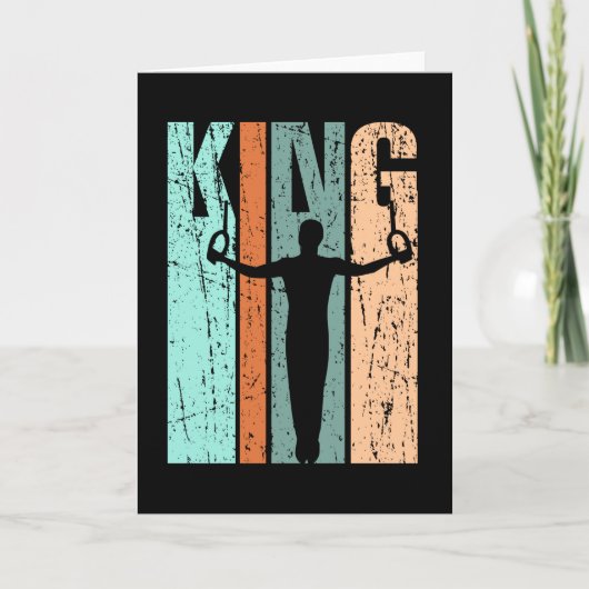 メンス体操キングレトロ動揺して誕生日 カード (正面)