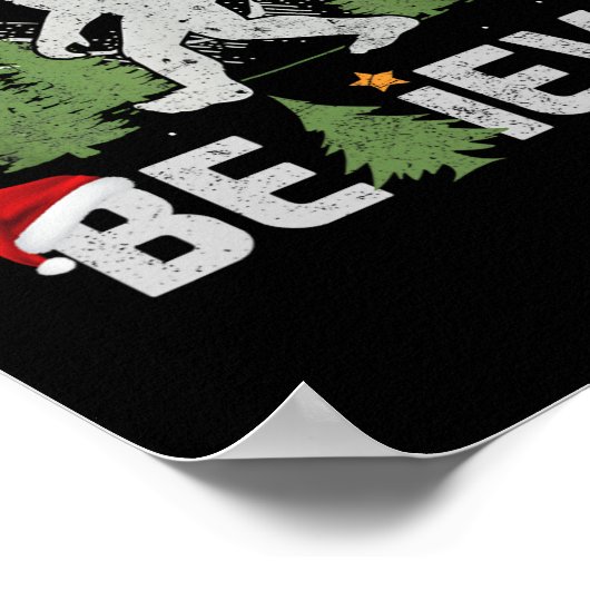 メンス信じのクおもしろいリスマスツリー ポスター (角)