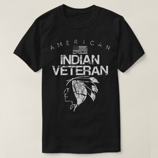メンス先住民アメリカ退役軍人シャツ男性へ Tシャツ (デザイン正面)
