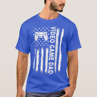 メンス動揺してアメリカ国旗のビデオゲームパパM Tシャツ
