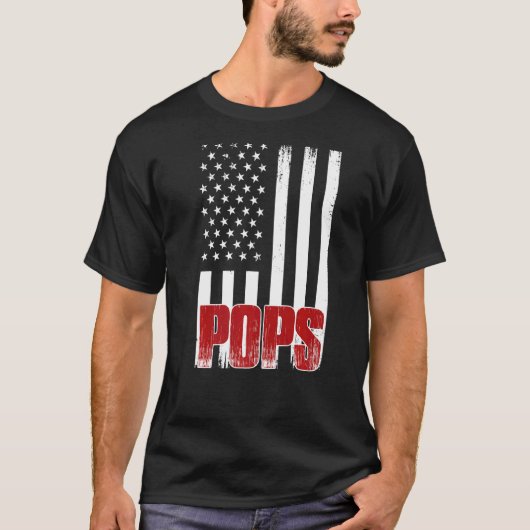 メンス動揺してアメリカ国旗のポップfor Father Tシャツ (正面)