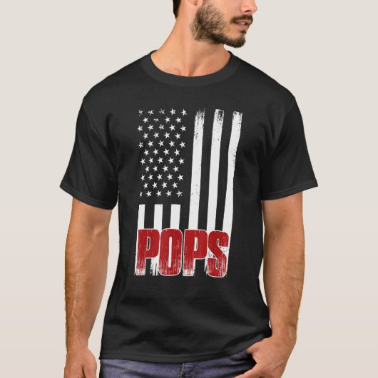 メンス動揺してアメリカ国旗のポップfor Father Tシャツ (正面)