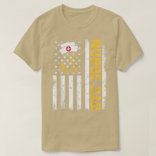 メンス動揺してアメリカ国旗ナースパパ愛国的なファテ Tシャツ (デザイン正面)