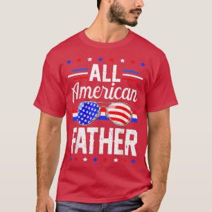 メンス動揺してアメリカ国旗All American Father 4 o Tシャツ