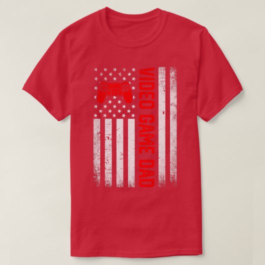メンス動揺してUSA国旗のビデオゲームパパ父のD Tシャツ (デザイン正面)