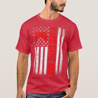 メンス動揺してUSA国旗のビデオゲームパパ父のD Tシャツ
