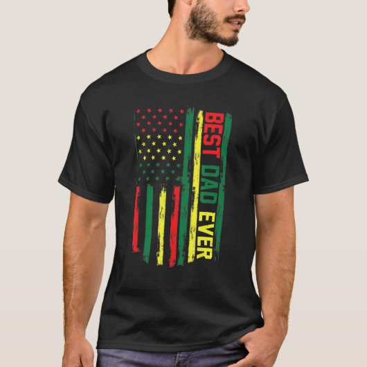 メンス十最高の一パパFaの東アメリカ国旗 Tシャツ (正面)