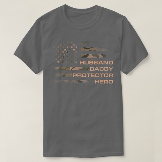 メンス夫ダディープロテクターヒーロー父の日US Tシャツ (デザイン正面)