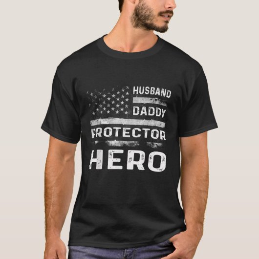 メンス夫パパ保護者英雄かわいい父親の日 Tシャツ (正面)