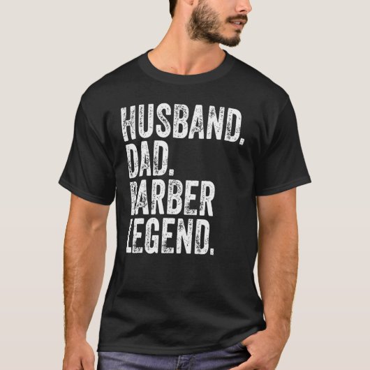 メンス夫パパ理容師レジェンドおもしろい父の日 Tシャツ (正面)