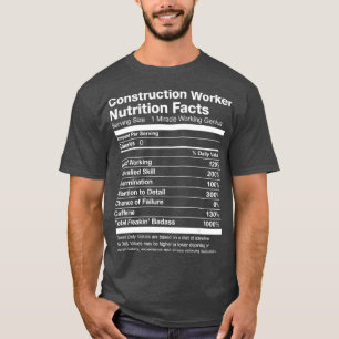 メンス建築労働者栄養おもしろい情報 Tシャツ