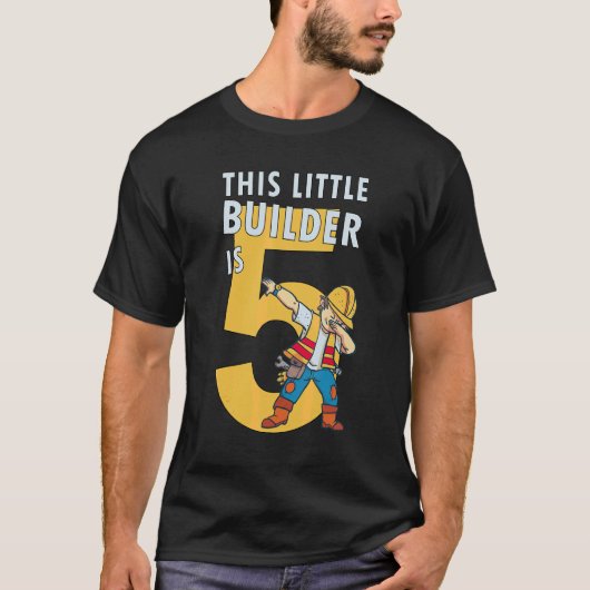 メンス建築5th誕生日ビルダー5歳 tシャツ (正面)