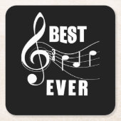 メンス最高のおもしろいパパノートファーザーズ・デイ スクエアペーパーコースター (正面)