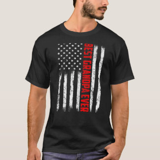 メンス最高のグランパ常アメリカ国旗の父の日 Tシャツ