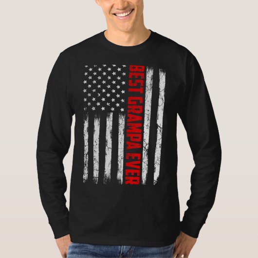 メンス最高のグルパEVER AMERICAN FLAG父の日4 Tシャツ (正面)